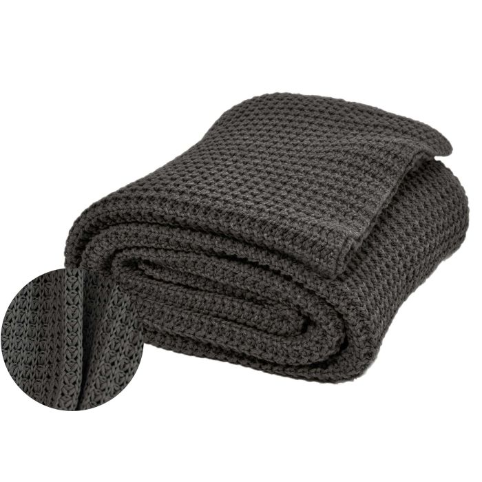 Wohndecke Baumwolle Alen, 150 x 200 cm, Grau, OEKO-TEX®