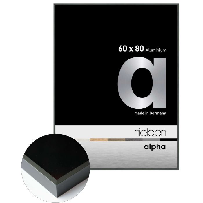 Aluminium Bilderrahmen Alpha, 60 x 80 cm, Grau, matt, Glas