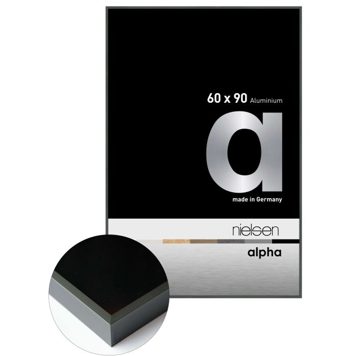 Aluminium Bilderrahmen Alpha, 60 x 90 cm, Grau, matt, Glas