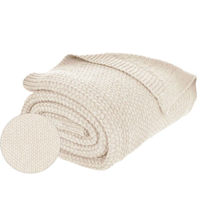 Wohndecke Baumwolle Jaron, 150 x 200 cm, Creme, OEKO-TEX®