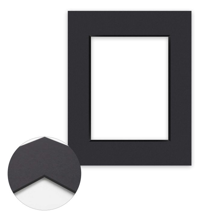 Passepartout Conservation 1,5 mm, 24 x 30 cm (1 Bild 15x20), Schwarz glatt