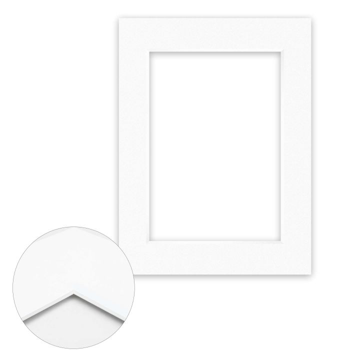 Passepartout Conservation 1,5 mm, 30 x 40 cm (1 Bild 21x29,7 A4), Reinweiß glatt