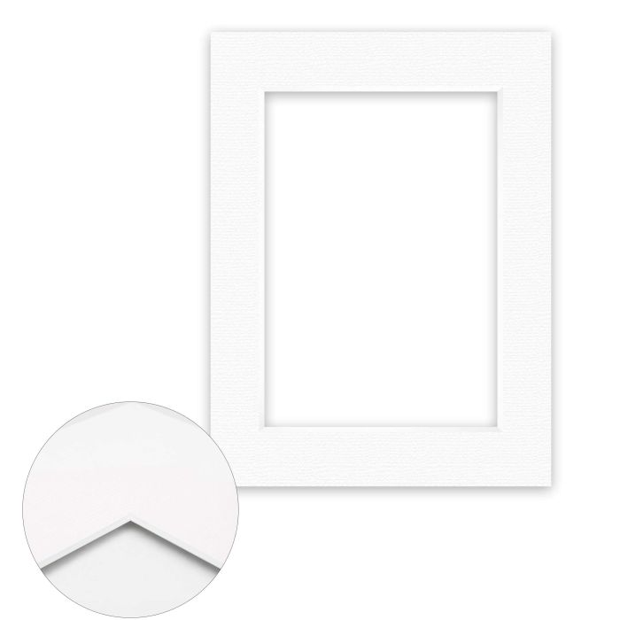 Passepartout Conservation 1,5 mm, 30 x 40 cm (1 Bild 21x29,7 A4), Polarweiß gerippt
