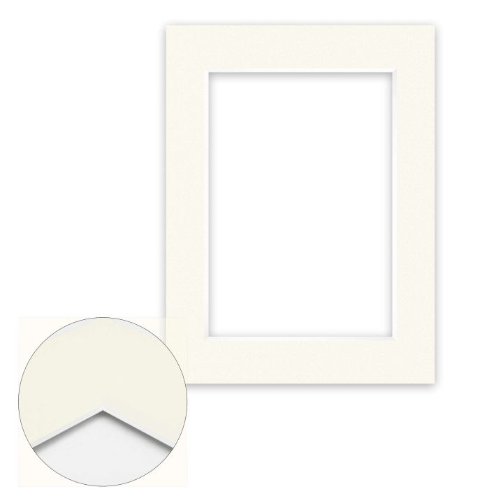 Passepartout Conservation 1,5 mm, 30 x 40 cm (1 Bild 21x29,7 A4), Elfenbeinweiß glatt