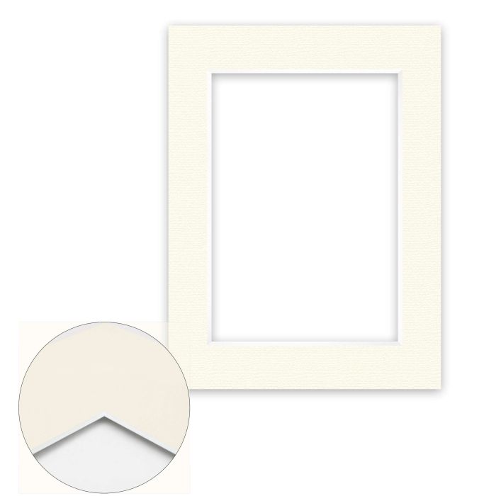 Passepartout Conservation 1,5 mm, 30 x 40 cm (1 Bild 21x29,7 A4), Cremeweiß gerippt