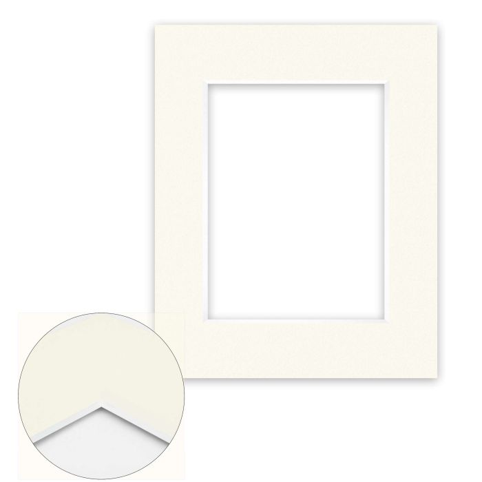 Passepartout Conservation 2,2 mm, 24 x 30 cm (1 Bild 15x20), Elfenbeinweiß glatt