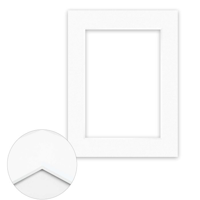 Passepartout Conservation 2,2 mm, 30 x 40 cm (1 Bild 21x29,7 A4), Reinweiß glatt