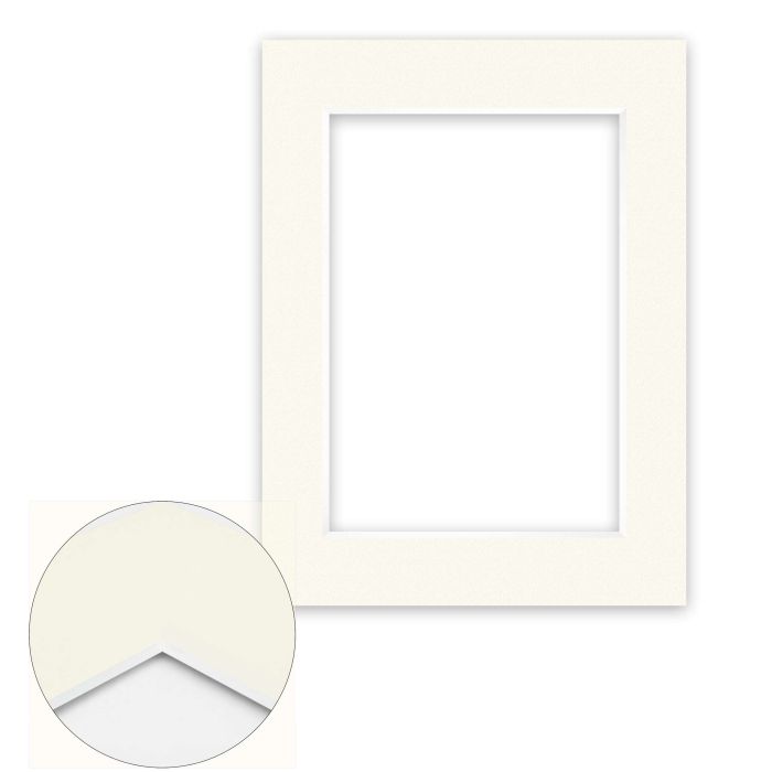 Passepartout Conservation 2,2 mm, 30 x 40 cm (1 Bild 21x29,7 A4), Elfenbeinweiß glatt
