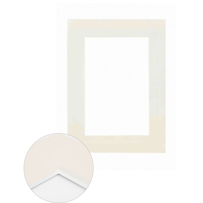 Passepartout Premium 2,6 mm, 60 x 80 cm (1 Bild 40x60), Creme, glatt