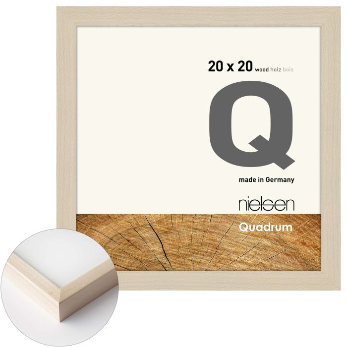 Holz Bilderrahmen Quadrum, 20 x 20 cm, Braun, matt, Glas
