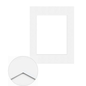 Passepartout Standard 1,4 mm, 30 x 40 cm (1 Bild 21x29,7 A4), Weiß, glatt