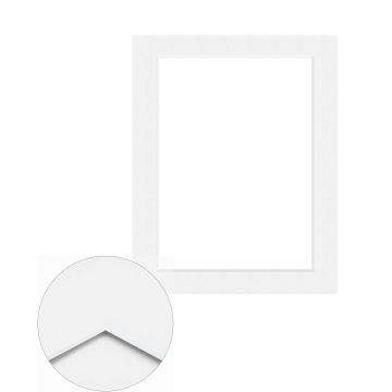 Passepartout Standard 1,4 mm, 40 x 50 cm (1 Bild 30x40), Weiß, glatt