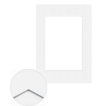 Passepartout Standard 1,4 mm, 42 x 59,4 cm A2 (1 Bild 29,7x42 A3), Weiß, glatt