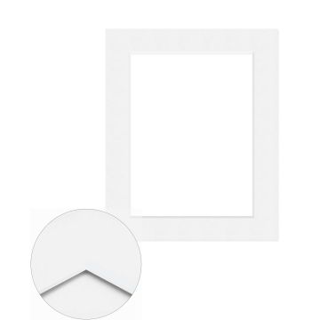 Passepartout Standard 1,4 mm, 50 x 70 cm (1 Bild 40x60), Weiß, glatt