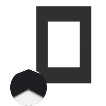 Passepartout Standard 1,4 mm, 21 x 29,7 cm A4 (1 Bild 13x18), Schwarz, glatt