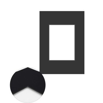 Passepartout Standard 1,4 mm, 29,7 x 42 cm A3 (1 Bild 21x29,7 A4), Schwarz, glatt