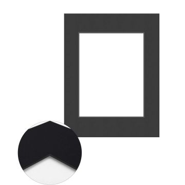 Passepartout Standard 1,4 mm, 30 x 40 cm (1 Bild 21x29,7 A4), Schwarz, glatt