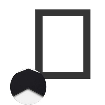 Passepartout Standard 1,4 mm, 40 x 50 cm (1 Bild 30x40), Schwarz, glatt