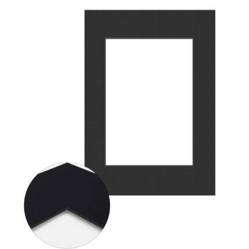 Passepartout Standard 1,4 mm, 42 x 59,4 cm A2 (1 Bild 29,7x42 A3), Schwarz, glatt