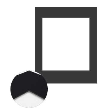 Passepartout Standard 1,4 mm, 50 x 70 cm (1 Bild 40x50), Schwarz, glatt