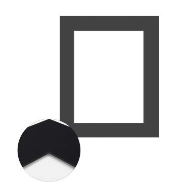Passepartout Standard 1,4 mm, 50 x 70 cm (1 Bild 40x60), Schwarz, glatt