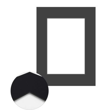 Passepartout Standard 1,4 mm, 60 x 80 cm (1 Bild 40x60), Schwarz, glatt