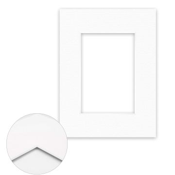 Passepartout Conservation 1,5 mm, 18 x 24 cm (1 Bild 10x15), Polarweiß gerippt