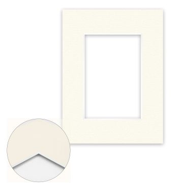 Passepartout Conservation 1,5 mm, 18 x 24 cm (1 Bild 10x15), Cremeweiß gerippt
