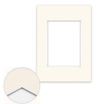 Passepartout Conservation 1,5 mm, 21 x 29,7 cm A4 (1 Bild 13x18), Cremeweiß gerippt
