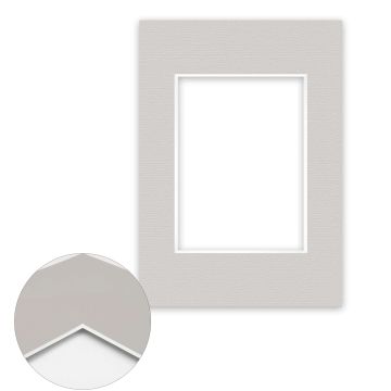Passepartout Conservation 1,5 mm, 21 x 29,7 cm A4 (1 Bild 13x18), Kieselgrau gerippt