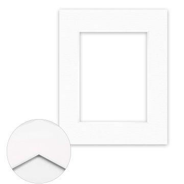 Passepartout Conservation 1,5 mm, 24 x 30 cm (1 Bild 15x20), Polarweiß gerippt