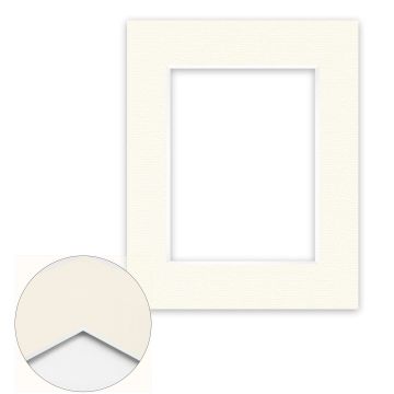 Passepartout Conservation 1,5 mm, 24 x 30 cm (1 Bild 15x20), Cremeweiß gerippt