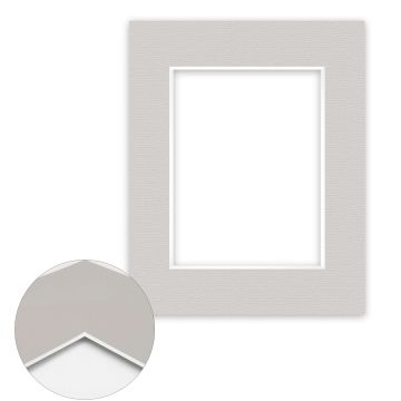 Passepartout Conservation 1,5 mm, 24 x 30 cm (1 Bild 15x20), Kieselgrau gerippt