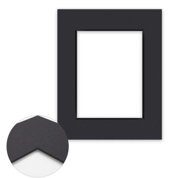 Passepartout Conservation 1,5 mm, 24 x 30 cm (1 Bild 15x20), Schwarz glatt