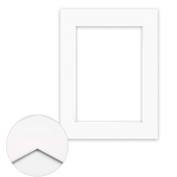 Passepartout Conservation 1,5 mm, 30 x 40 cm (1 Bild 21x29,7 A4), Polarweiß gerippt