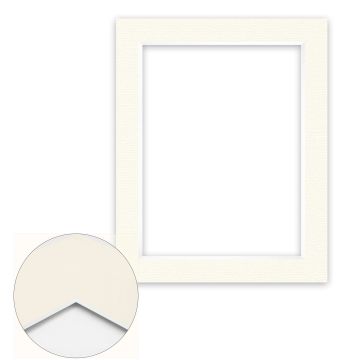 Passepartout Conservation 1,5 mm, 40 x 50 cm (1 Bild 30x40), Cremeweiß gerippt