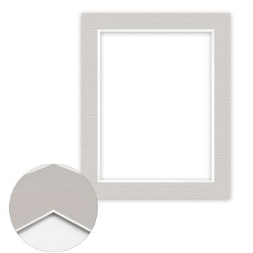 Passepartout Conservation 1,5 mm, 40 x 50 cm (1 Bild 30x40), Kieselgrau gerippt