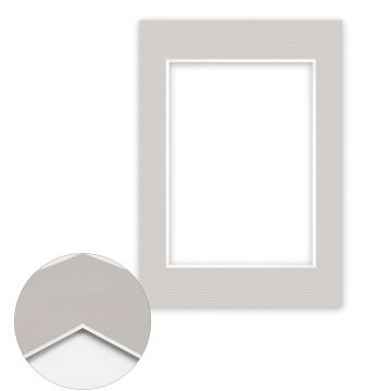 Passepartout Conservation 1,5 mm, 59,4 x 84,1 cm A1 (1 Bild 42x59,4 A2), Kieselgrau gerippt
