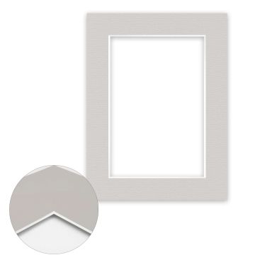 Passepartout Conservation 1,5 mm, 60 x 80 cm (1 Bild 40x60), Kieselgrau gerippt