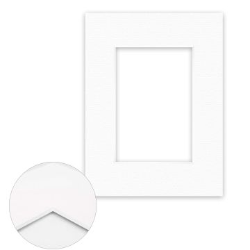Passepartout Conservation 2,2 mm, 18 x 24 cm (1 Bild 10x15), Polarweiß gerippt