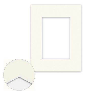 Passepartout Conservation 2,2 mm, 18 x 24 cm (1 Bild 10x15), Elfenbeinweiß glatt