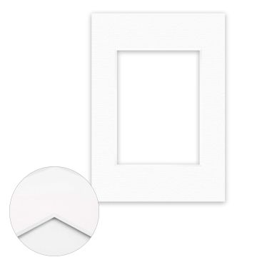 Passepartout Conservation 2,2 mm, 21 x 29,7 cm A4 (1 Bild 13x18), Polarweiß gerippt