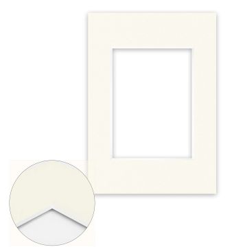 Passepartout Conservation 2,2 mm, 21 x 29,7 cm A4 (1 Bild 13x18), Elfenbeinweiß glatt