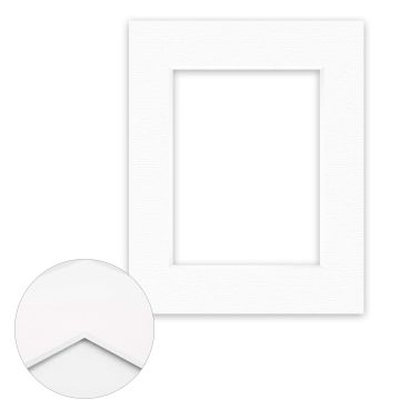 Passepartout Conservation 2,2 mm, 24 x 30 cm (1 Bild 15x20), Polarweiß gerippt