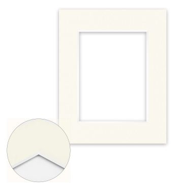 Passepartout Conservation 2,2 mm, 24 x 30 cm (1 Bild 15x20), Elfenbeinweiß glatt