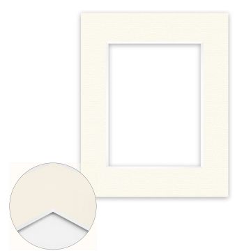 Passepartout Conservation 2,2 mm, 24 x 30 cm (1 Bild 15x20), Cremeweiß gerippt