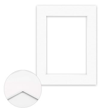 Passepartout Conservation 2,2 mm, 30 x 40 cm (1 Bild 21x29,7 A4), Polarweiß gerippt