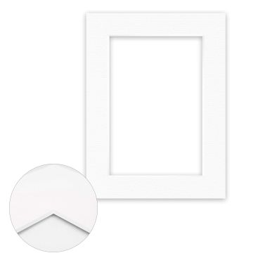 Passepartout Conservation 2,2 mm, 60 x 80 cm (1 Bild 40x60), Polarweiß gerippt