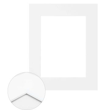 Passepartout Premium 2,0 mm, 24 x 30 cm (1 Bild 15x20), Weiß, glatt