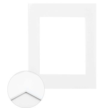 Passepartout Premium 2,0 mm, 40 x 50 cm (1 Bild 28x35), Weiß, glatt